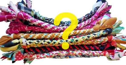 Dog Puppy Tug Pull Toy Rope Play Durable Interactive Entertaining Heavy Duty Fleece Round Square Braid by Knots SO Fast (Mystery 1 pc)