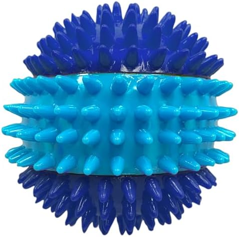 Nerf Dog 3.7in TPR 3-Part Spike Squeak Ball Dog Toy - Dark Blue/Light Blue (Pack of 2) - Image 3