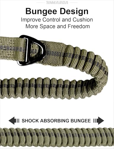 TINMARDA Heavy Duty Dog Leash with 2 Padded Handles & Advanced Easy Metal Clip, 4-6FT Shock Absorbing No Pull Dog Leashes for Medium Large Dogs that Pull (Army Green) - Image 3