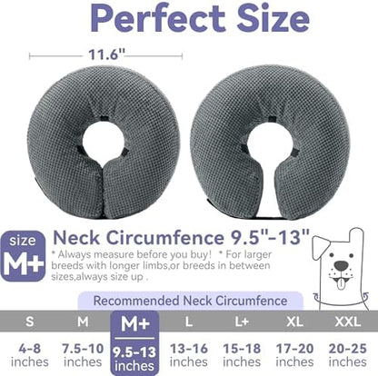 Loflaze Soft Inflatable Dog Cone Collar Alternative After Surgery - Dog Neck Donut E Collar for Large Medium Small Dogs Cats Post Surgery - Recovery Collar to Stop Licking - Grey, M+ - Image 5