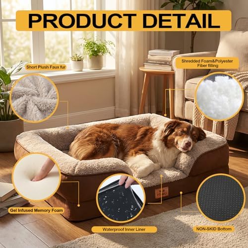 Orthopedic Dog Beds Large Sized Dog, Memory Foam Dog Bed Couch, 36"L - Image 5