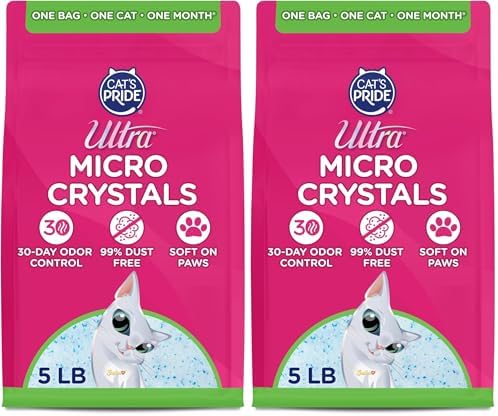 Ultra Micro Crystals UNSCENTED Premium Non-CLUMPING CAT Litter, 5-LB Bag (Pack of 2) by ULTRA