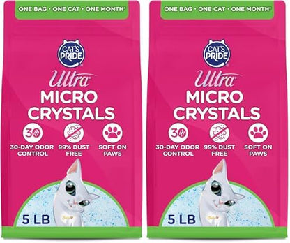 Ultra Micro Crystals UNSCENTED Premium Non-CLUMPING CAT Litter, 5-LB Bag (Pack of 2) by ULTRA