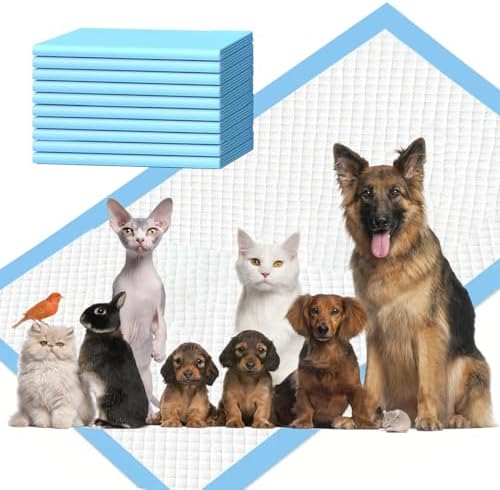 10 Count Dog Cat Puppy Pee Pads,24"x36" Super Absorbent Puppy Pads Leakproof Quick-Dry Disposable Pet Pads for Puppies, Dogs Cats Indoor, Outdoor, Housebreaking Use by PWQOENFD