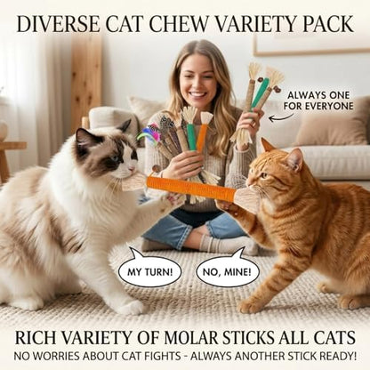 12 Pack Silvervine Cat Chew Sticks - Natural Kitten Toy for Cats - Image 2