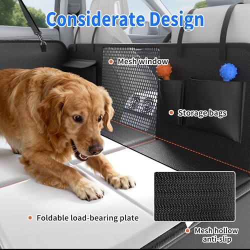 Back Seat Extender for Dogs, Heavy-Duty Hard Bottom Backseat Cover, Car Hammock for Dogs & Pets, Upgraded PU Leather - Waterproof & Anti-slip & Anti-scratch & Wipe-down Cleaning for Cars & SUVs - Image 6