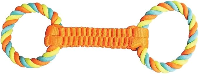 MPP 16" Figure 8 Dog Fetch n' Tug Toy Double Loop Ballistic Weave Braided Nylon Rope (Blue)