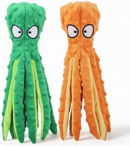 HGB Squeaky Dog Toys No Stuffing Octopus Crinkle for Large Medium Small Dog by HGB