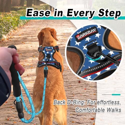 BARKBAY Dog Harness for Large Dog No Pull 2 Leash Clips Dog Vest - Image 3