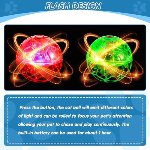 Frienda 4 Pcs Light up Cat Ball LED Motion Ghost Hunting Cat Ball, Colorful - Image 3