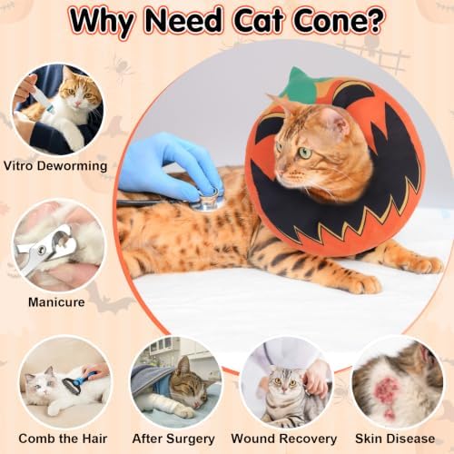 BEAUTYZOO Cat Cone Collar Soft, Waterproof and Anti-Licking, Halloween - Image 6