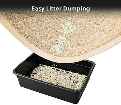 WePet Cat Litter Box Mat, Kitty Premium PVC Pad, Durable Trapping Rug, Phthalate Free, Urine-Resistant, Scatter Control, XXL 47 x 36 Inch, Beige - Image 7