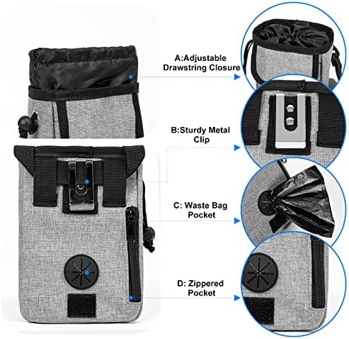 Dog Travel Bag, Airline Approved Pet Travel Bag with 2 Dog Treat Training Pouches for Weekend Pet Travel Supplies & Accessories, Light Grey - Image 6
