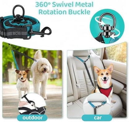 Double Leash for Two Dogs, 2-in-1 Upgraded Double Dog Leash, No Tangle Dual Training Splitter, Reflective Walking Training Lead for Small Medium Dog, Gray - Image 4
