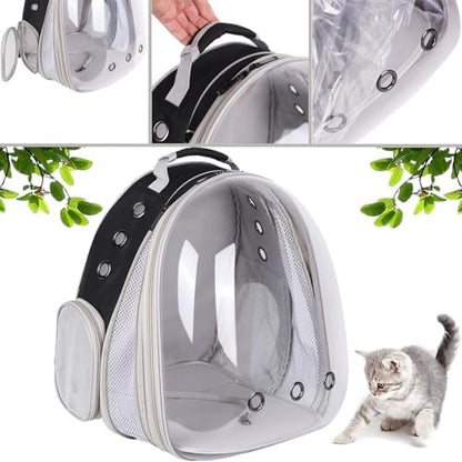 Front Expandable Large Cat Backpack Carrier, Fit up to 20 lbs, Space Capsule Bubble Window Pet Carrier Backpack for Large Fat Cat and Small Puppy - Image 4