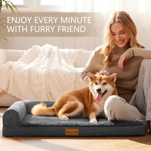 Patas Lague Orthopedic Medium Dog Bed Washable Pet Sofa Bed 30X20 Dark Grey - Image 2