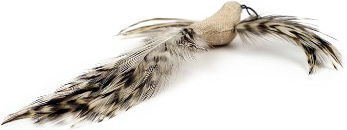 TTcat Cat Feather Toys, 4 Pcs Simulation Flying Birds Refills, Cat Toys Replacement Feathers for Cat Kitten Wand.