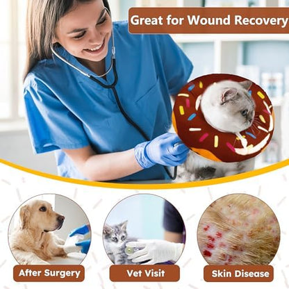 Hpetppy Cat Cone Collar Soft, Cat Recovery Collar for Wound Healing Cute Donut Adjustable Kittens Cones to Stop Licking Comfortable Lightweight Neck Elizabethan Collars for Cats Kittens After Surgery - Image 7