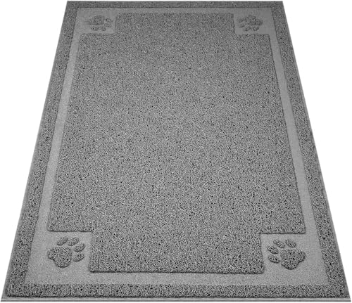UPSKY Large Cat Litter Mat Trapper 35"×23", Waterproof, Non-Slip, Gray by UPSKY