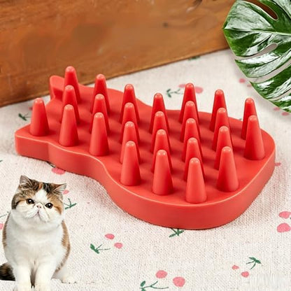 Pet Bath & Massage Brush,Pet Grooming Brush,Soft Rubber Scrubber for Brushing,Massaging,Bathing,Shampooing and Reducing Hairballs (Red, Style 1) - Image 7