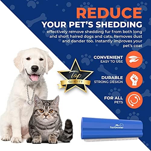 EquiGroomer 5-Inch Undercoat Deshedding Brush for Dogs & Cats, Blue - Image 5