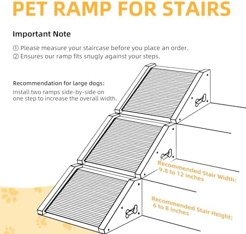 Dog Ramp for Stairs, 2-Pack Wooden Stair Wedge for Dogs - Image 3