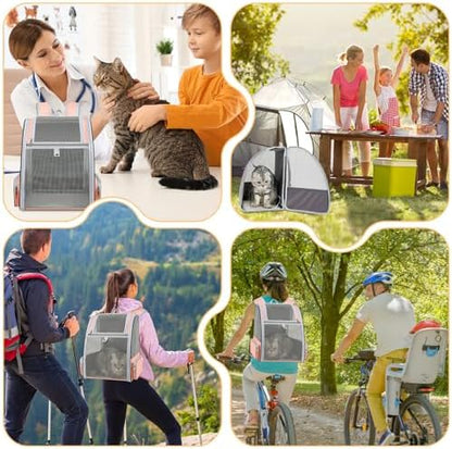 Cat Backpack Carrier Large Pet Backpack for Small Dog Medium Cat Puppy Kitten Bunny up to 15lbs, Ventilated Mesh Dog Collapsible Travel Backpack for Hiking Walking Outdoor - Image 7