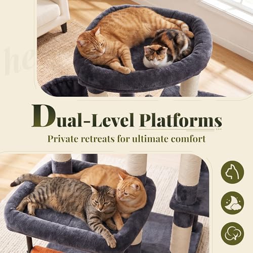 Hey-brother Cat Tree Tower with Stable L-Shaped Widen Base, Condo, MPJ086G - Image 4