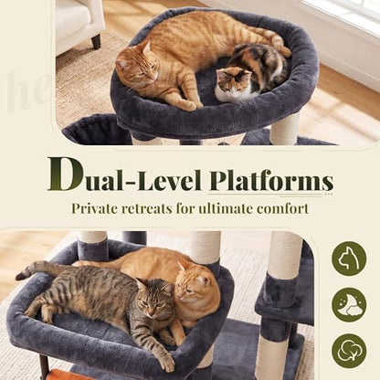 Hey-brother Cat Tree Tower with Stable L-Shaped Widen Base, Condo, MPJ086G - Image 4