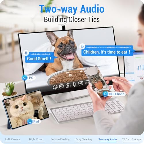Frienhund Automatic Cat Feeder with 2K Camera: 5G WiFi Automatic Dog Feeder with Night Vision,Cat Food Dispenser with 7L Large Food Storage Container for Multiple Pet,Detachable for Easy Clean -29 Cup - Image 6