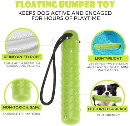 BINGPET Dog Float Bumper Toy 2 Pack,9.3 Inch Detachable Treat Dispensing Puzzle Toys,Training Dummy Retrieving Bumpers Summer Pool Toy Tug Game,Interactive Toys for Medium Large Dogs(Red & Green) - Image 5