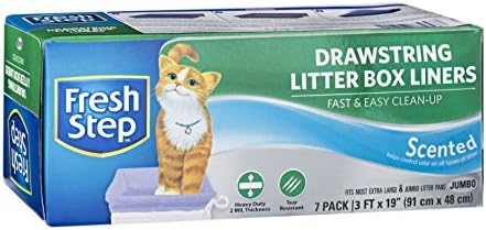 Fresh Step Drawstring Cat Litter Box Liners, Scented, Jumbo Size, 36" x 19" - 7 Count | Kitty Litter Bags, Cat Litter Liners for All Cats To Keep Your Home Clean & Petmate Litter Scoop - Image 2