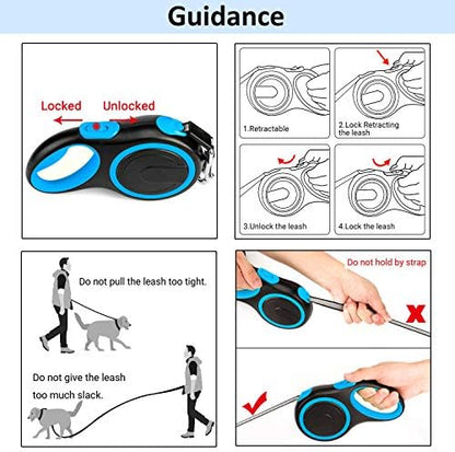 Segarty 26 Ft Retractable Dog Leash, 8m Retractable Leash for Medium Larger Dogs Up to 110 Lbs, 1 Button Break & Lock, 360 Tangle-Free, Heavy Duty Long Dog Lead for Training Running Walking - Image 5