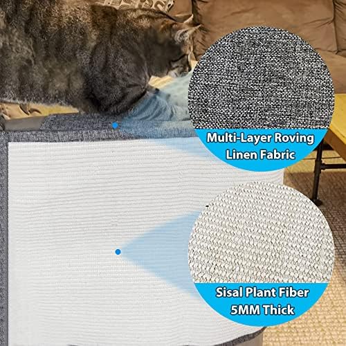 NATUYA Large Sisal Cat Scratching Mat for Couch Arm, Dark Gray, Right - Image 3