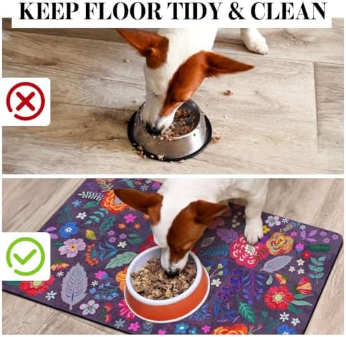 Dog Food Mats for Floors, Absorbent Dog Bowl Mat for Food and Water Dispenser, Quick Dry Cat Food Mat Pet Supplies - Image 3
