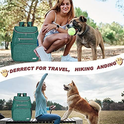 BAGLHER丨Dog Travel Bag Backpack, Airline Approved Pet Supplies Backpack, Dog Travel Bag with 2 Silicone Collapsible Bowls and 2 Food Baskets Green - Image 6