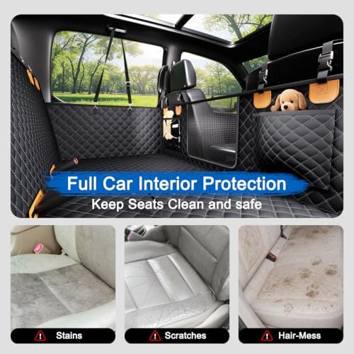 Dog Car Seat Cover for Back Seat, XL Hard Bottom Dog Seat Extender, 800 lb Capacity Truck Back Seat Cover for Dogs, 0.4 in Honeycomb Board, 1.5 in Reinforced Support Straps for Full-Size SUVs & Trucks - Image 7