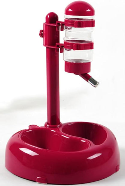 Automatic Feeders Portion Control Water Food Dispenser Bowl Lift Drinking Fountain Dog Cat Fuchsia-Non Slip Advance