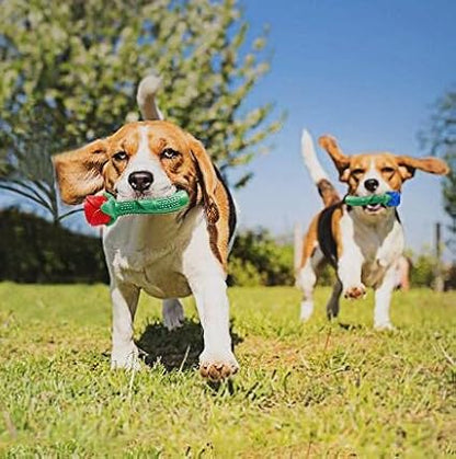 Blingbrione Dog Chew Toys for Large Breed Aggressive Chewers, Durable Red Flower Rose Dog's Toys Rubber Teething for Small/Medium Puppy, Tough Toys for Training,Interactive Doggy Valentine's Day Gift