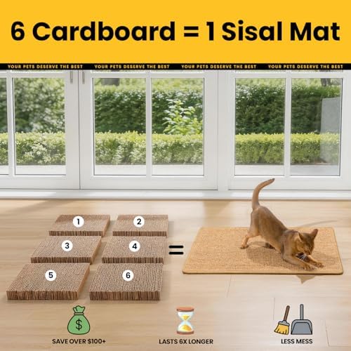 Conlun 2-Pack Cat Scratching Pads, 15.7x23.6in Sisal Wall & Couch Protector - Image 4