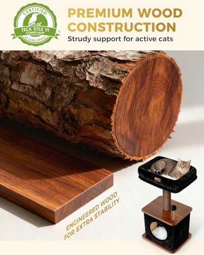 Small Cat Tree for Indoor Kittens, 30" Compact Modern Cat Tower - Image 4