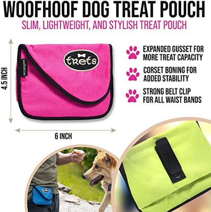 Woofhoof Dog Treat Pouch, Pink Training Treat Pouch - Clip On Dog Treat Holder, Innovative No Spill Design, Magnetic Flap, Expandable Gusset, Made of Durable Nylon, Machine Washable - Image 2