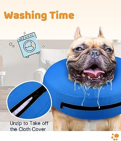 Supet Inflatable Dog Cone Collar for Large Medium Small Dogs, Soft Cone Collar for Dogs Cats, ECollar Doggie Neck Donut Dog Cone Alternative After Surgery - Image 5