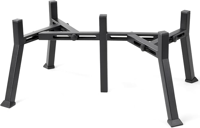 LOOBANI Double Dog Bowl Stand: 2-in-1 Elevated Food Water Bowl, Adjustable Width Fits Bowls 5.9"-8.7" (Stand Only), Anti-Slip Raised Bowl for Medium Adult, Senior, Arthritis Dogs, Black, Medium