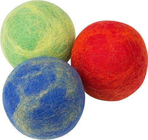 3-Pack 100% Wool Dog Balls (Indoor or Outdoor Toy, Boutique Quality, All-Natural) by Unknown