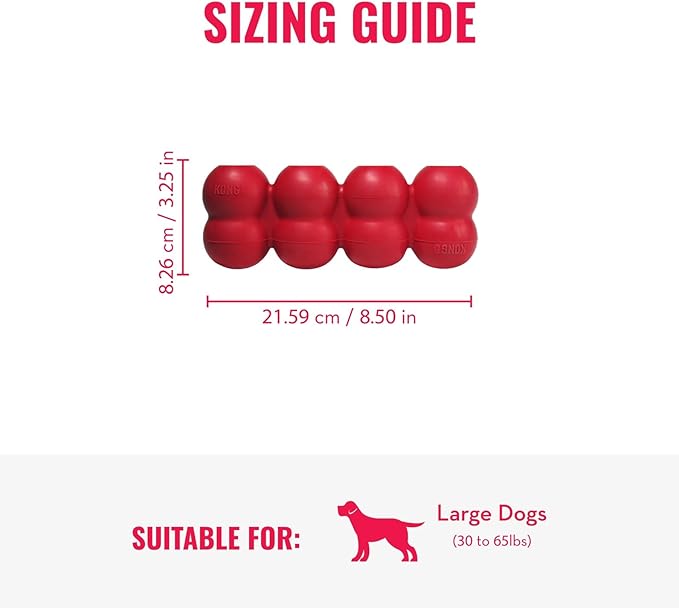 KONG Ring & Goodie Ribbon - Durable Rubber Treat-Dispensing Chew Toy for Dental Health - for Large Dogs
