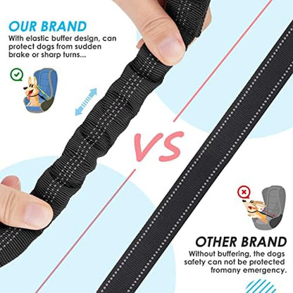 SlowTon Double Dog Seat Belt for Car with Elastic Bungee Buffer, Adjustable - Image 4