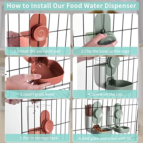 Rabbit Feeder, Bunny Water Bottle Dispenser, Pet Ferret Cage Food Bowl - Image 5
