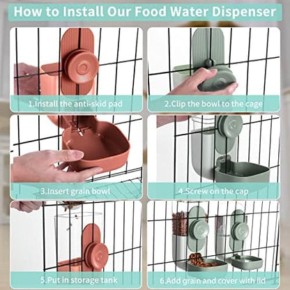 Rabbit Feeder, Bunny Water Bottle Dispenser, Pet Ferret Cage Food Bowl - Image 5