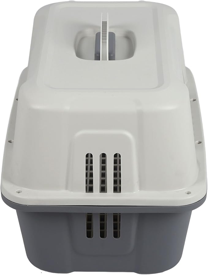 FILFEEL Lockable Hard Plastic Dog Carrier with Ventilated Design, Spacious Travel Pet Carrier for Small Dogs and Cats - Foldable Handle for Easy Carrying